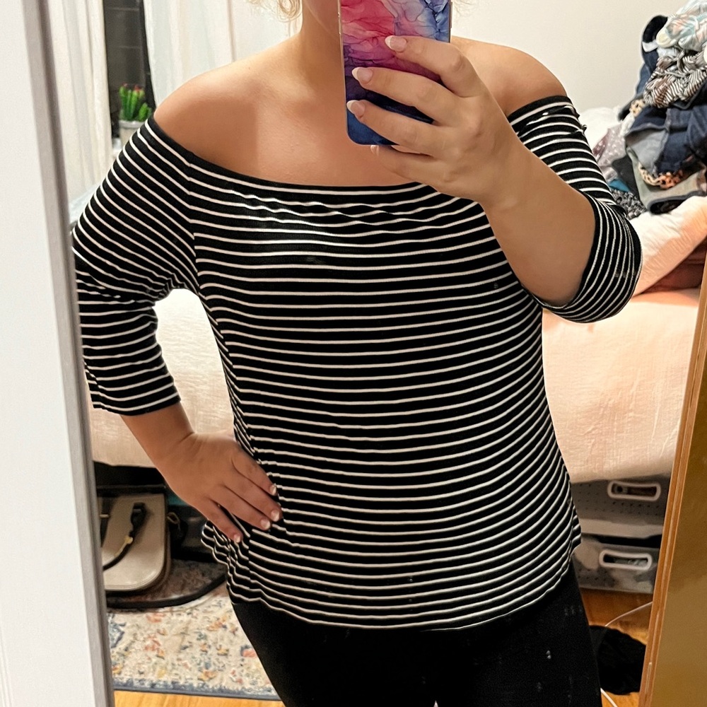 Off the Shoulder Striped Top